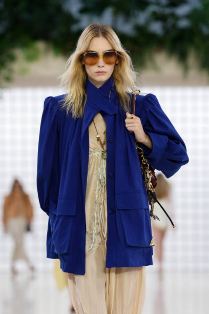 Model walks the runway during the Chloé Womenswear Spring-Summer 2025 show as part of Paris Fashion Week on September 26, 2024 in Paris, France.
