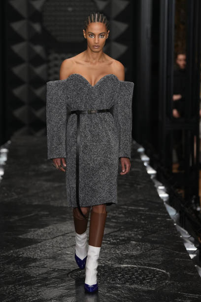 Model walks the runway during the Louis Vuitton Womenswear Fall Winter 2023-2024 show as part of Paris Fashion Week at Orsay Museum on March 06, 2023...