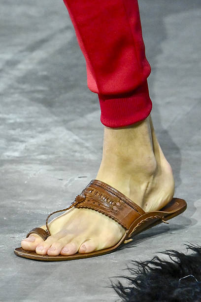 Model walks the runway during the Prada Ready to Wear Spring/Summer 2026 fashion show as part of the Milan Men Fashion Week on June 22, 2025 in...