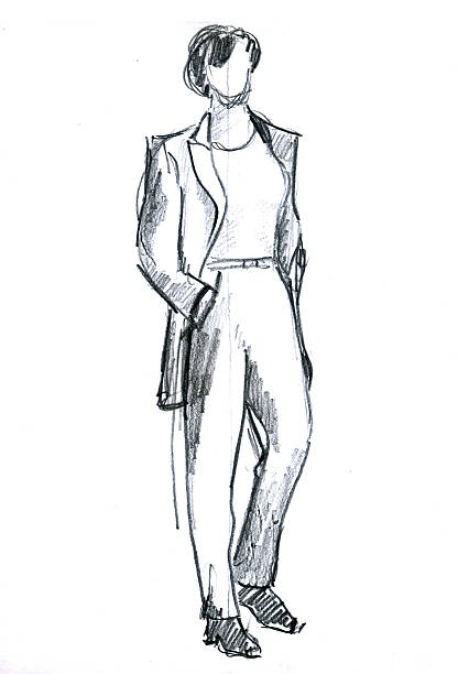 models - sketchy style - fashion stock illustrations