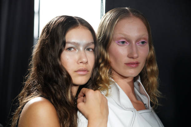Models pose backstage ahead of the ANNA QUAN presented by ebay show during Australian Fashion Week Presented By Pandora 2024 at Carriageworks on May...