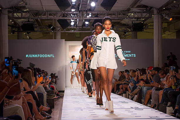 Models walk the runway at the Junk Food Vintage NFL Curated By Kristin Cavallari - STYLE360 Spring/Summer 2014 Collections at STYLE360 Fashion...