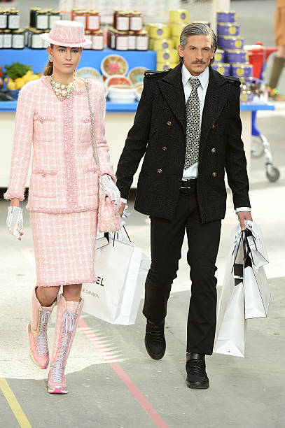 Models walk the runway during the Chanel show as part of the Paris Fashion Week Womenswear Fall/Winter 2014-2015 on March 4, 2014 in Paris, France.