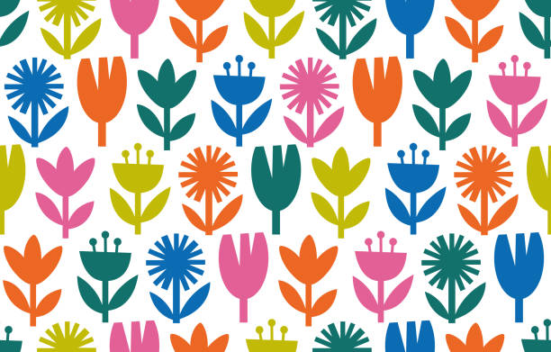 modern abstract floral seamless pattern. - garden decoration stock illustrations