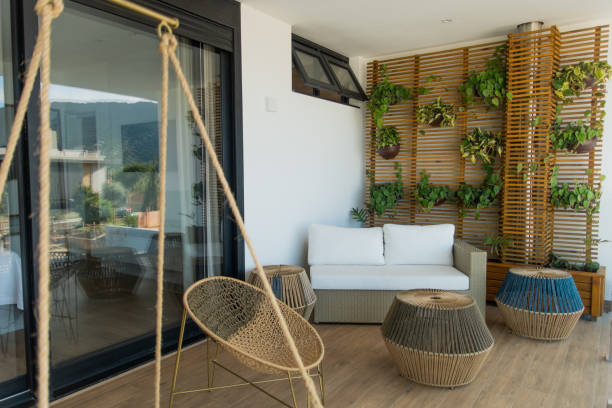 modern balcony - home decoration stock pictures, royalty-free photos & images