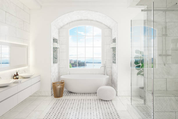 modern bathroom interior - home decoration stock pictures, royalty-free photos & images
