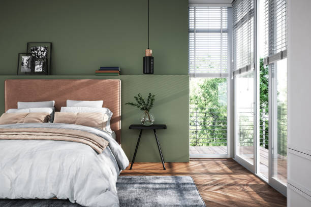 modern bedroom interior - stock photo - home decoration stock pictures, royalty-free photos & images
