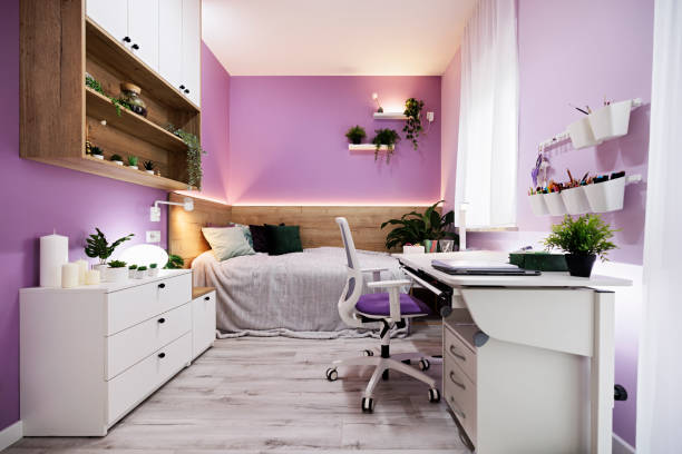 modern, bright, teenager room - home decoration stock pictures, royalty-free photos & images
