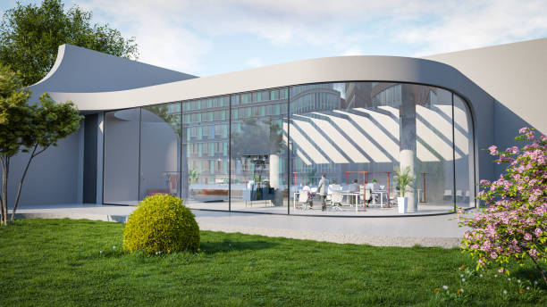 modern building - garden decoration stock pictures, royalty-free photos & images