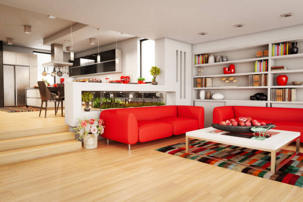 modern home interior - home decoration stock pictures, royalty-free photos & images