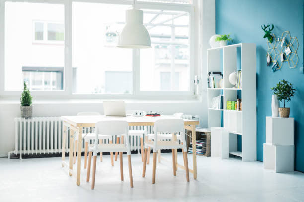 modern homeoffice in a loft - home decoration stock pictures, royalty-free photos & images