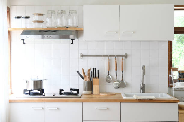 modern kitchen room - food stock pictures, royalty-free photos & images
