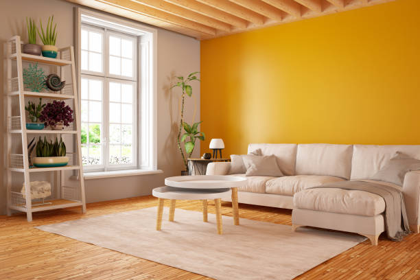 modern living room with sofa - home decoration stock pictures, royalty-free photos & images