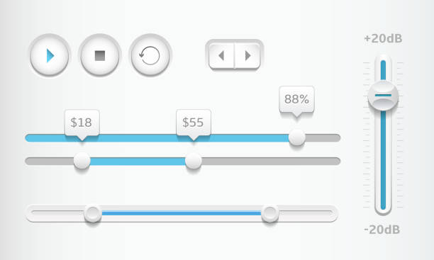 modern sliders and playback buttons - fashion stock illustrations