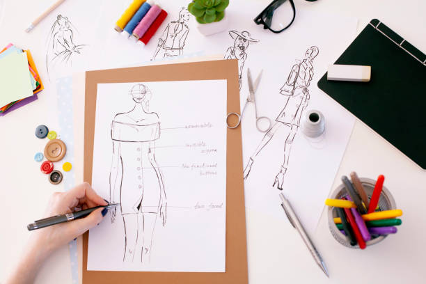 modeskizzen - fashion stock-fotos und bilder