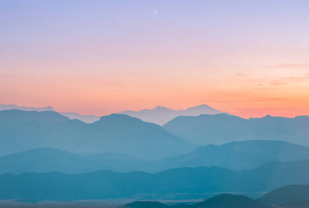 mountain layers at dusk - travel stock pictures, royalty-free photos & images