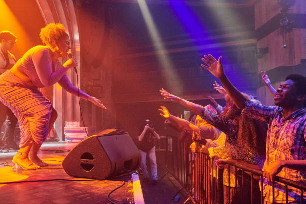 music band on stage. - concert stock pictures, royalty-free photos & images