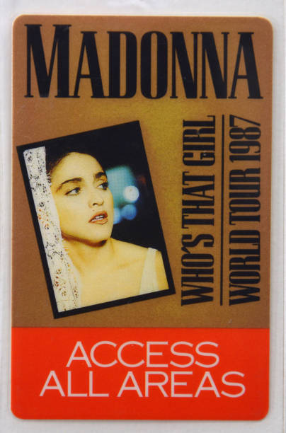Music memorabilia - Access All Areas pass from Madonna's Who's That Girl world tour photographed on 19th October 2020.