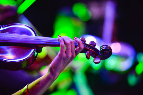 musician playing violin - concert stock pictures, royalty-free photos & images