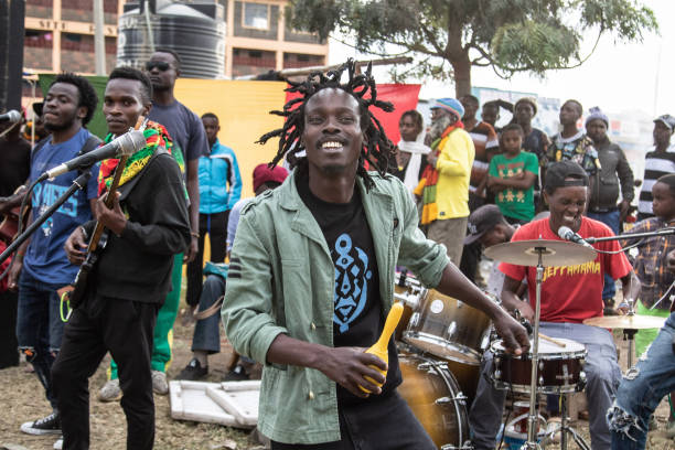 Musicians entertain revelers during a reggae concert to commemorate Nakuru's inclusion in the UNESCO Creative Cities Network as a city of culture and...