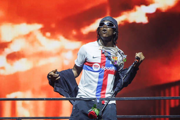 Nigerian rapper Rema performs in concert during the day 2 of Primavera Sound Barcelona 2023 on June 01, 2023 in Barcelona, Spain.
