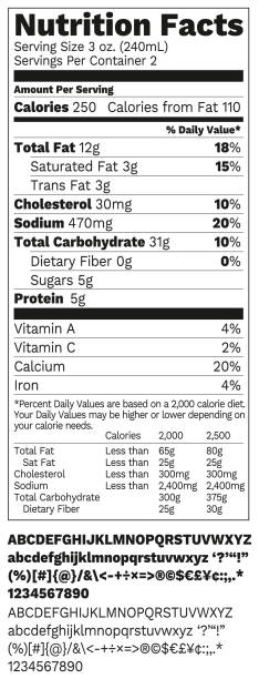 nutrition facts label - junk food stock illustrations