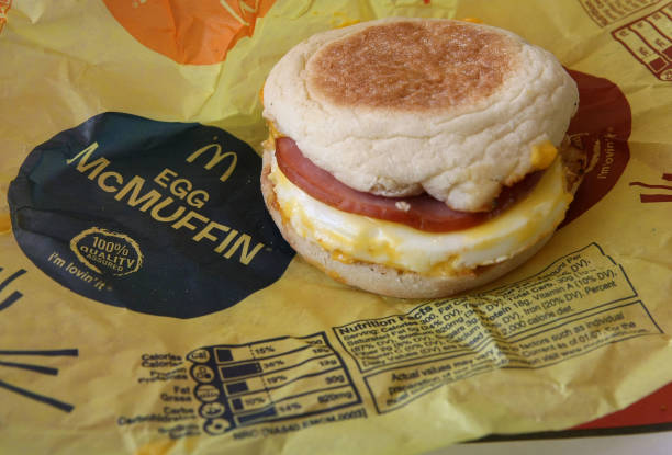 Nutritional information is printed on the wrapper of a McDonald's Egg McMuffin October 1, 2008 in San Rafael, California. California Governor Arnold...
