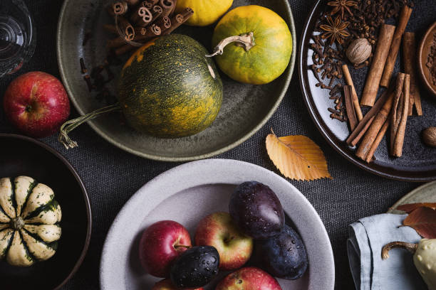 occasions. thanksgiving day autumnal still life - home decoration stock pictures, royalty-free photos & images