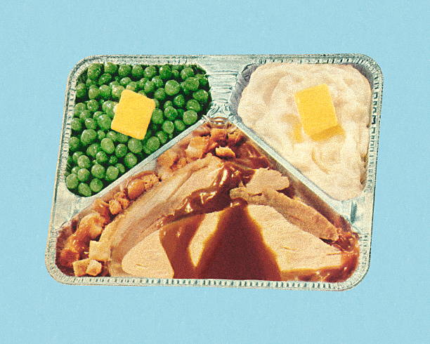 old fashioned tv dinner - food stock illustrations
