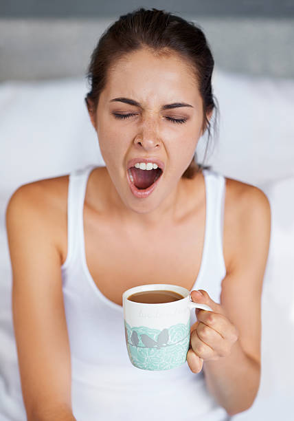 one big yawn! - coffee stockfoto's en -beelden