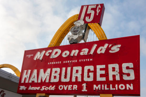 original mcdonald's restaurant - junk food stock pictures, royalty-free photos & images