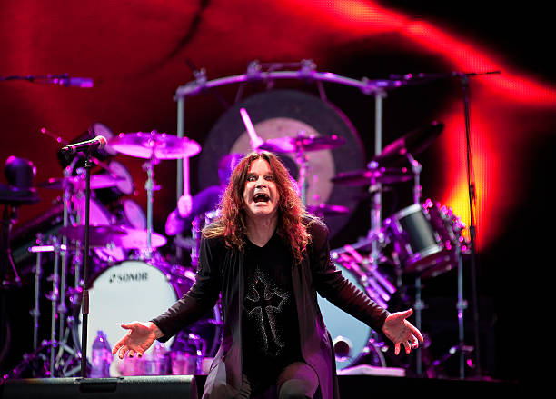 Ozzy Osbourne of British heavy metal band Black Sabbath, performing live onstage at Download Festival, June 10 Donington Park.