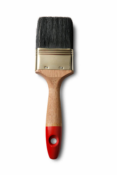 paint: paint brush isolated on white background - home decoration stock pictures, royalty-free photos & images