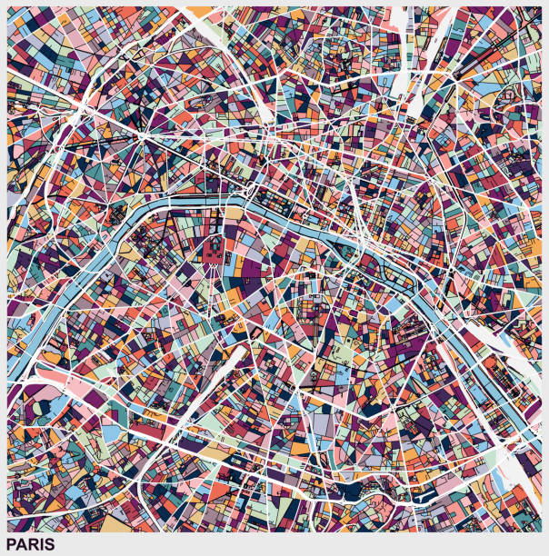 paris art map background - fashion stock illustrations