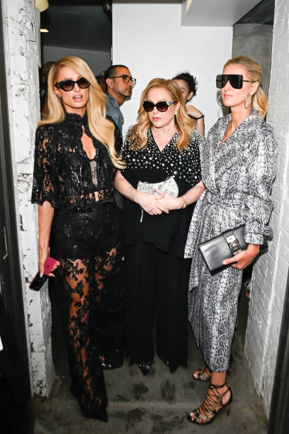 Paris Hilton, Kathy Hilton and Nicky Hilton Rothschild are seen arriving to alice + olivia by Stacey Bendet presentation during New York Fashion Week...