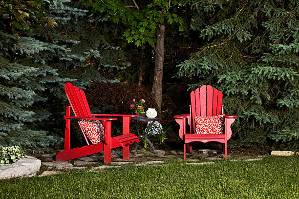 patio dans l'arrière-cour - garden decoration photos et images de collection