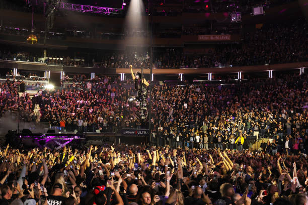 Paul Stanley of KISS performs during the final show of KISS: End of the Road World Tour at Madison Square Garden on December 02, 2023 in New York...