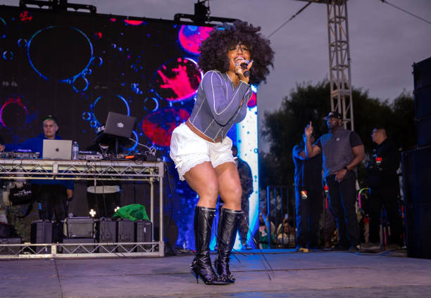 Performs at the 10th Annual TDE Christmas Concert hosted by Top Dawg Entertainment and Jay Rock held on December 19, 2023 in Compton, California.