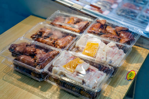 pettitoes, cooked trotters sold at chinese korean restaurant in yokohama - junk food stock pictures, royalty-free photos & images