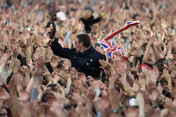 Photo of Crowd; Crowd at Oasis concert - Lancashire County Cricket Ground ....... Pic by Jim Sharpe
