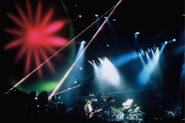 Photo of PINK FLOYD, performing live onstage on first date of Another Lapse tour, stage lighting