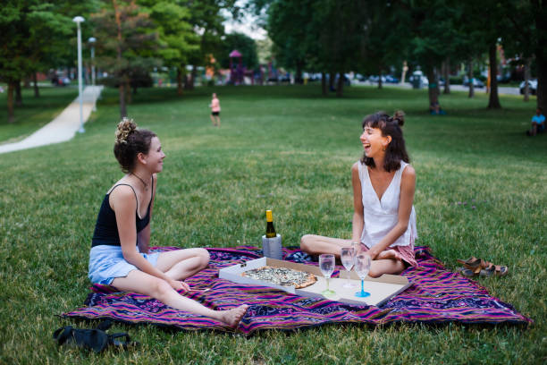 picnic at the park - junk food stock pictures, royalty-free photos & images
