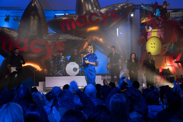Pictured: Celine Dion rehearses for the 2019 Macy's Thanksgiving Day Parade --