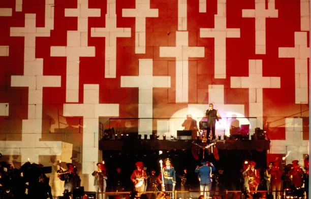 Pink Floyd performs In Berlin, Germany On July 21, 1990 - Pink Floyd performs "The Wall" in Berlin to commemorate the fall of the Berlin Wall.