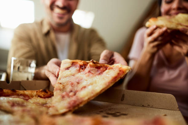 pizza for lunch! - junk food stock pictures, royalty-free photos & images