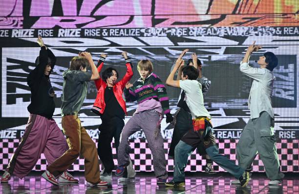 Pop boy group 'RIIZE' perform during their debut showcase in Seoul on September 4, 2023.
