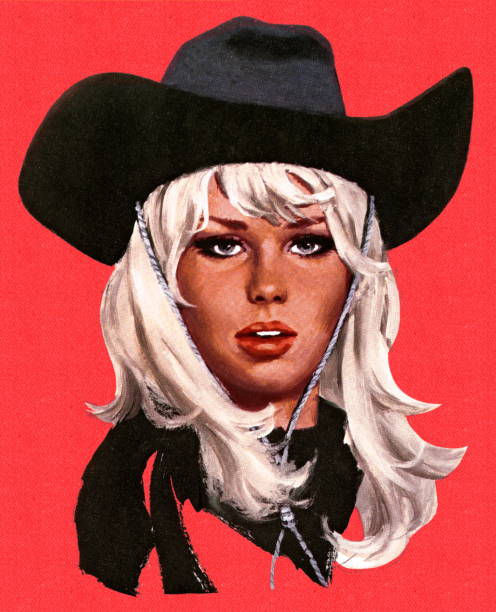 portrait of a cowgirl - fashion stock illustrations