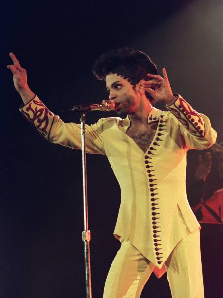 Portrait of American singer Prince taken 10 July 1992 at the Palais des Sports of Bercy in Paris. Portrait du chanteur américain Prince pris le 10...