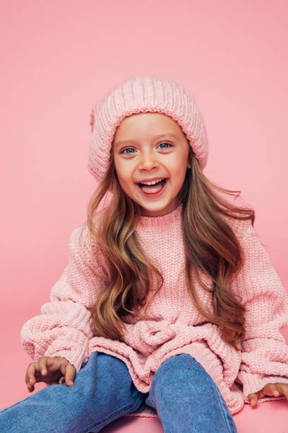 portrait of cute girl at the studio - fashion stock pictures, royalty-free photos & images