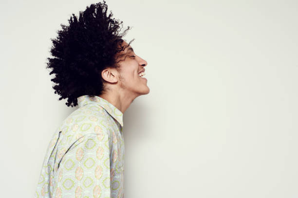 portrait of happy young man - hairstyle stock pictures, royalty-free photos & images